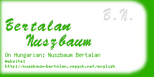 bertalan nuszbaum business card